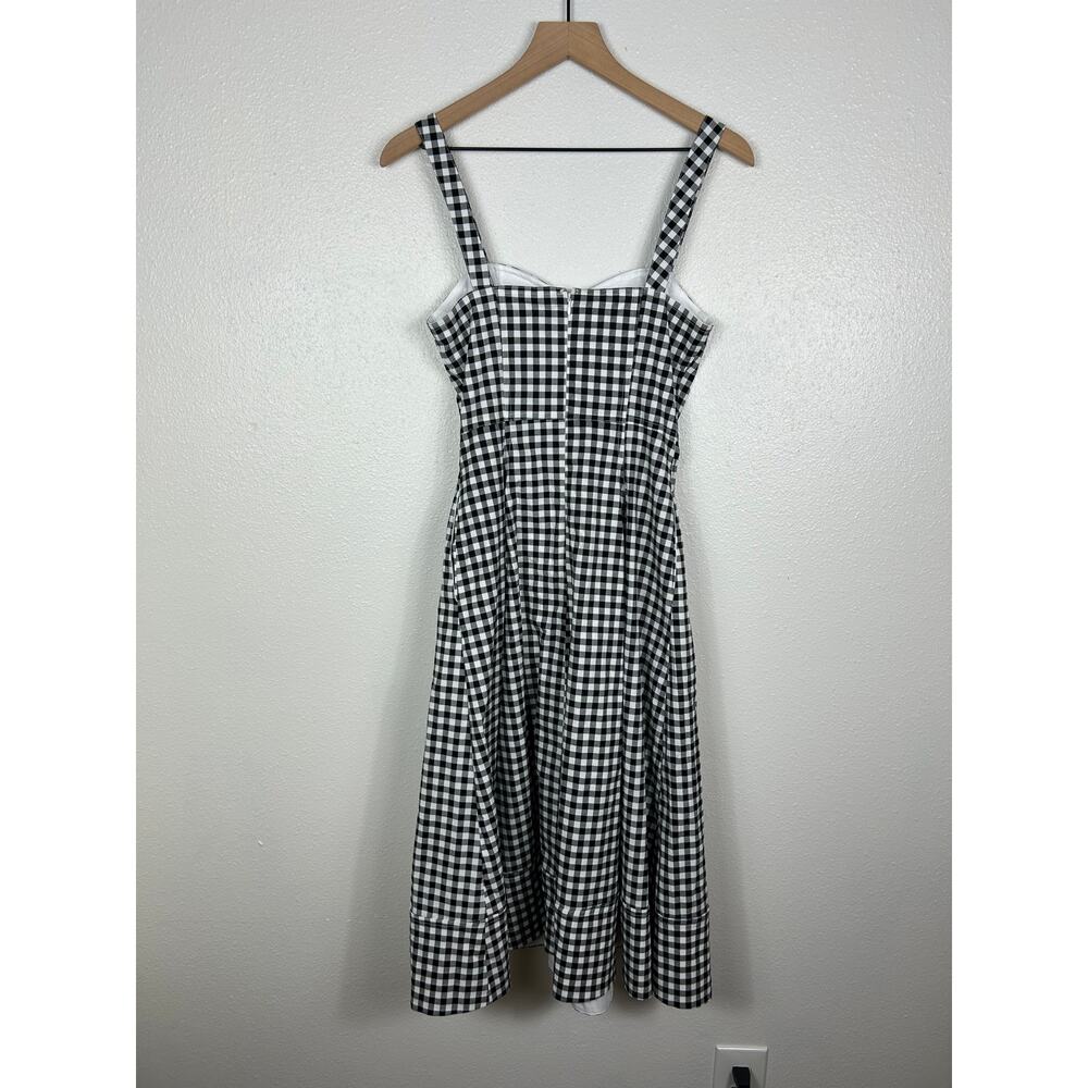 Avec Les Filles Fit and Flare Sweetheart Midi Dress Gingham Sz 2 Classic - Picture 7 of 7